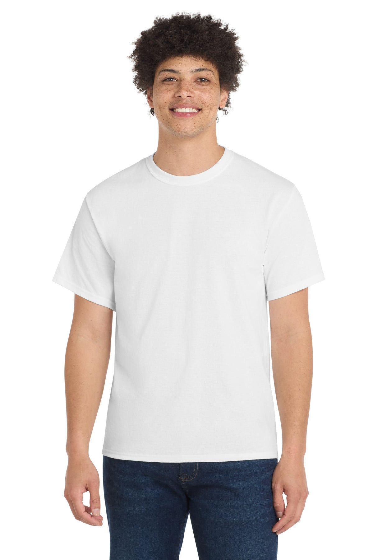 Port & Co Tall Core Blend Tee. PC55T - White