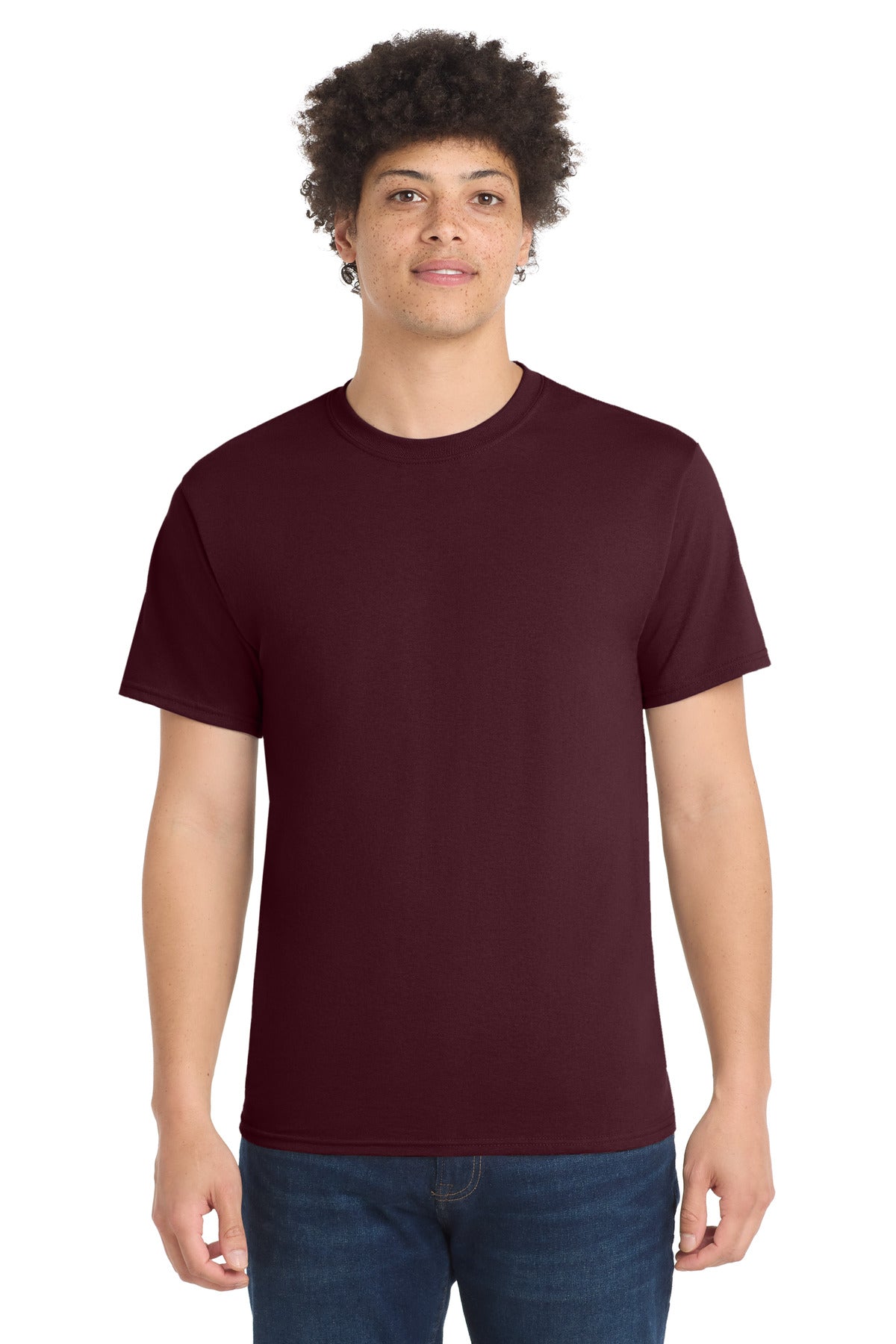 Port & Co Core Blend Tee.  PC55 - Athletic Maroon