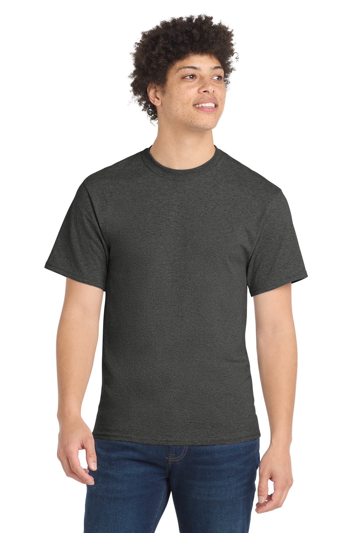 Port & Co Core Blend Tee.  PC55 - Black Heather