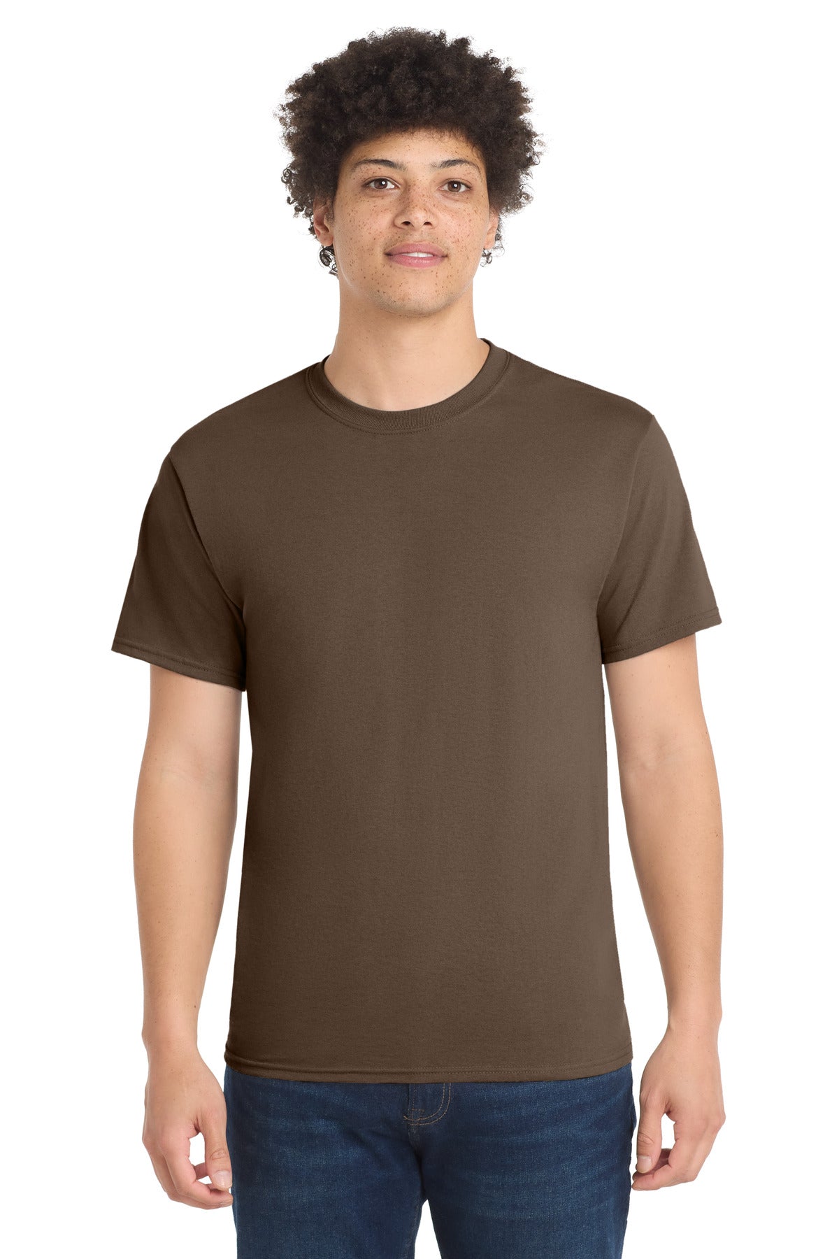 Port & Co Core Blend Tee.  PC55 - Brown
