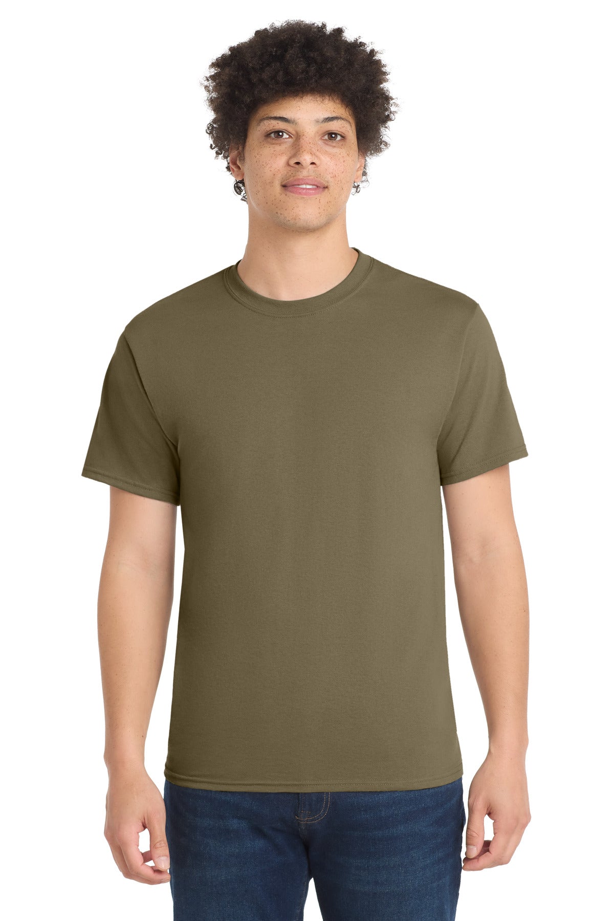 Port & Co Core Blend Tee.  PC55 - Coyote Brown