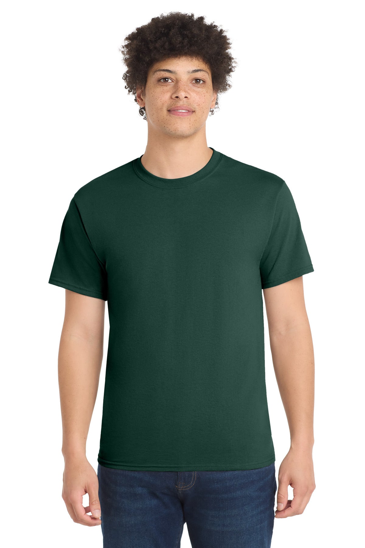 Port & Co Core Blend Tee.  PC55 - Dark Green