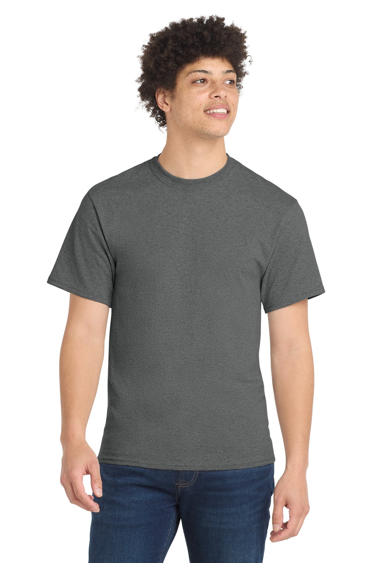 Port & Co Core Blend Tee.  PC55 - Graphite Heather
