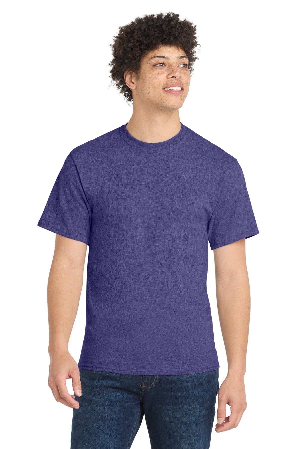 Port & Co Core Blend Tee.  PC55 - Heather Purple