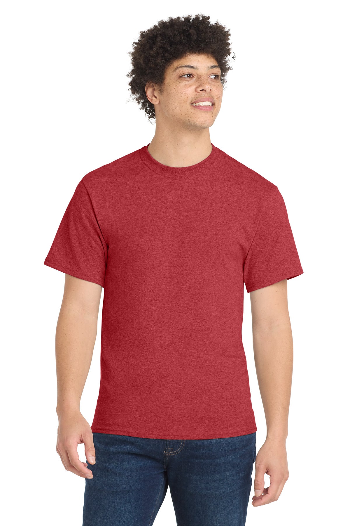 Port & Co Core Blend Tee.  PC55 - Heather Red