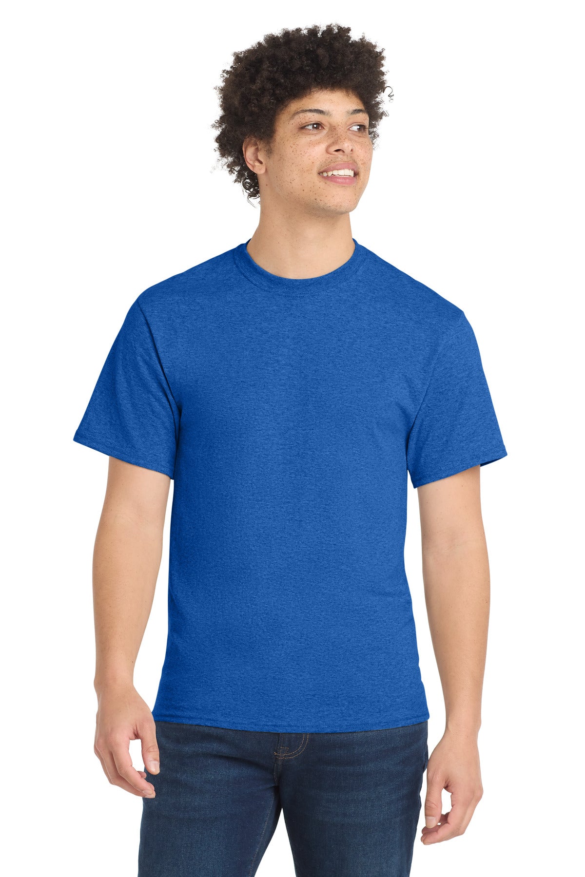 Port & Co Core Blend Tee.  PC55 - Heather Royal