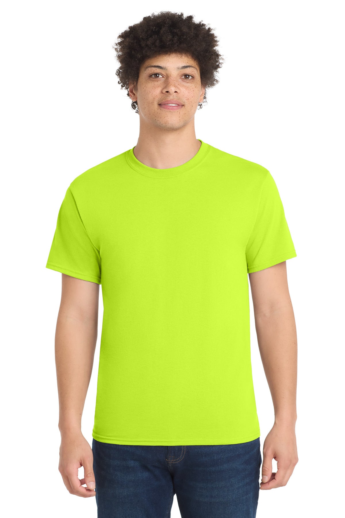 Port & Co Core Blend Tee.  PC55 - Safety Green