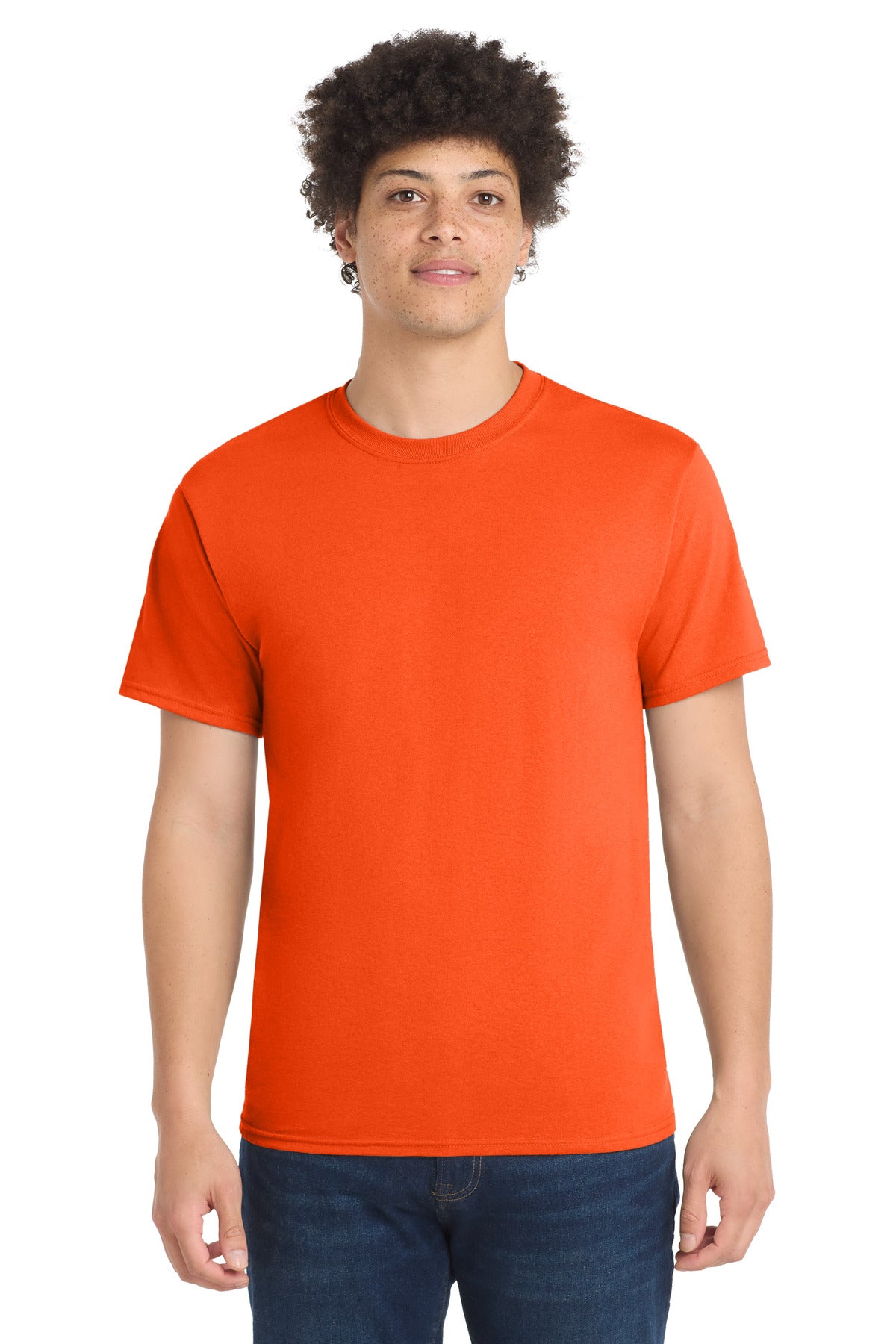 Port & Co Core Blend Tee.  PC55 - Safety Orange