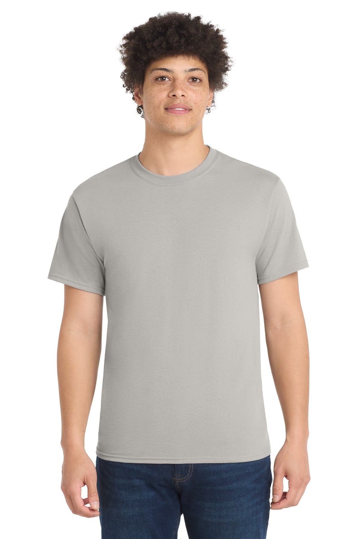 Port & Co Core Blend Tee.  PC55 - Silver