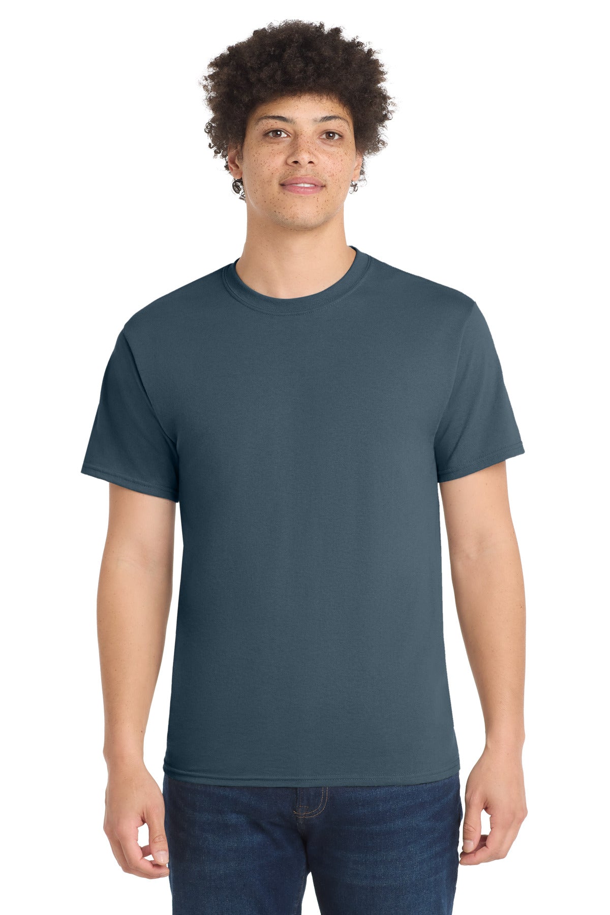 Port & Co Core Blend Tee.  PC55 - Steel Blue