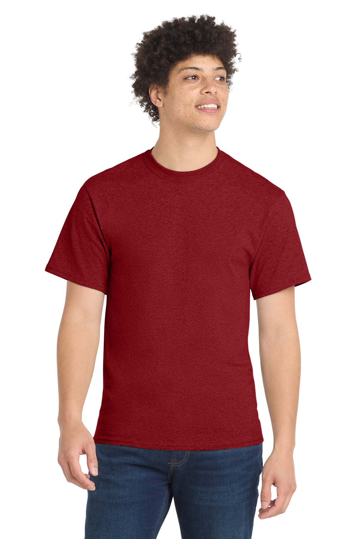 Port & Co Core Blend Tee.  PC55 - Vintage Red