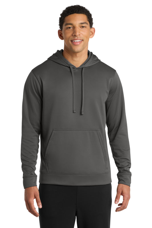 Port & Co Performance Fleece Pullover Hooded Sweatshirt. PC590H - Charcoal