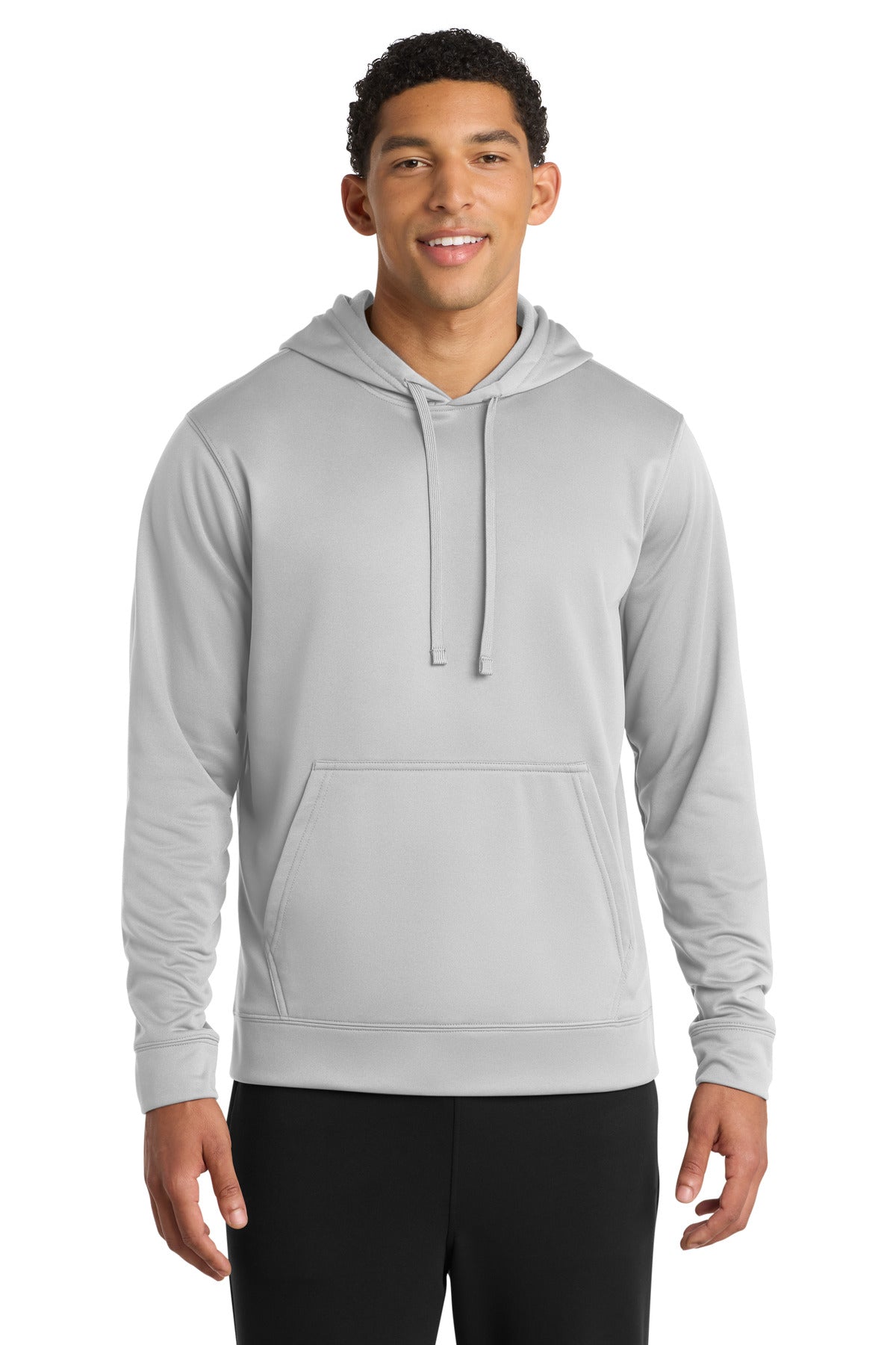 Port & Co Performance Fleece Pullover Hooded Sweatshirt. PC590H - Silver