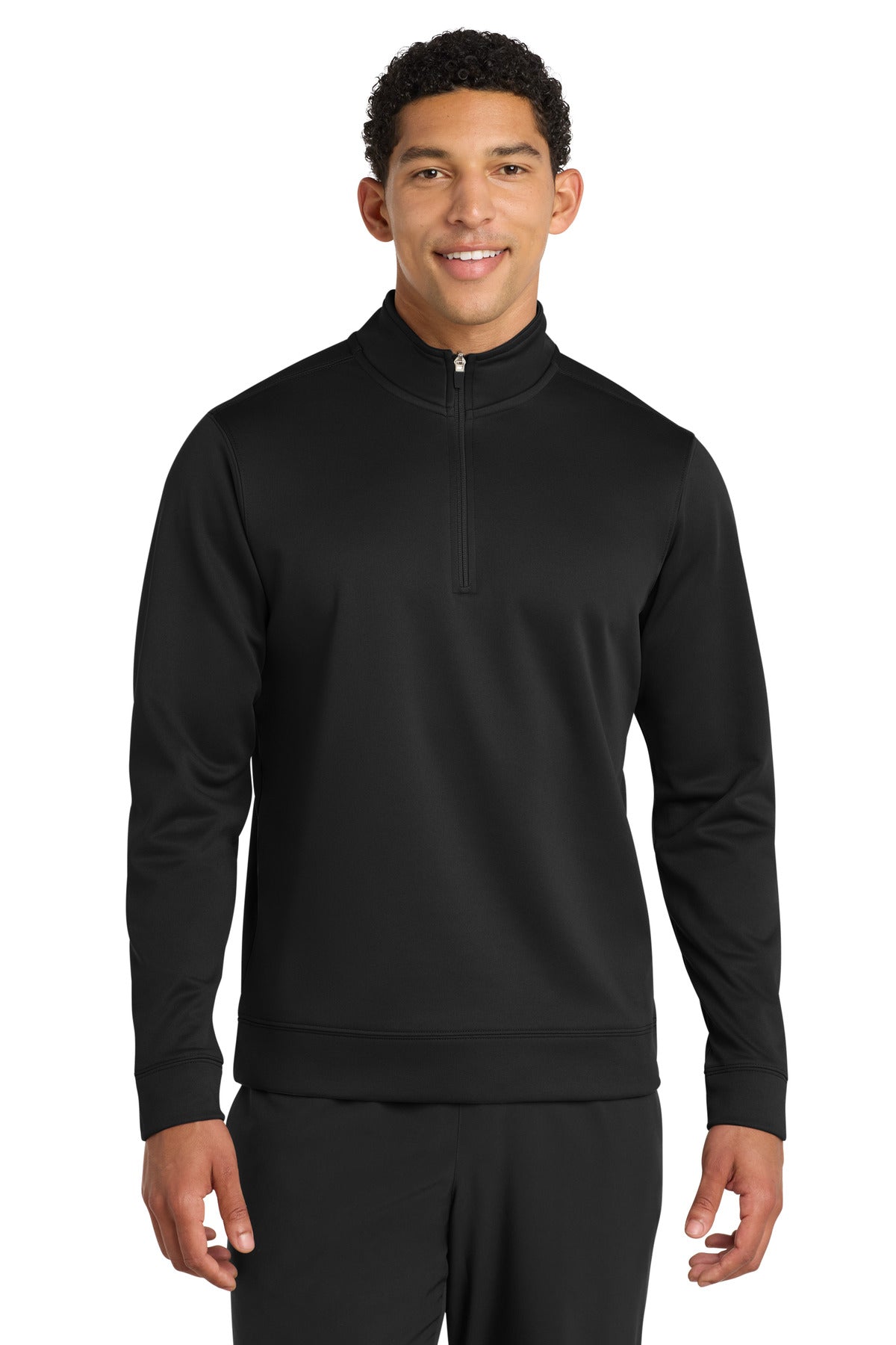 Port & Co Performance Fleece 1/4-Zip Pullover Sweatshirt. PC590Q - Jet Black