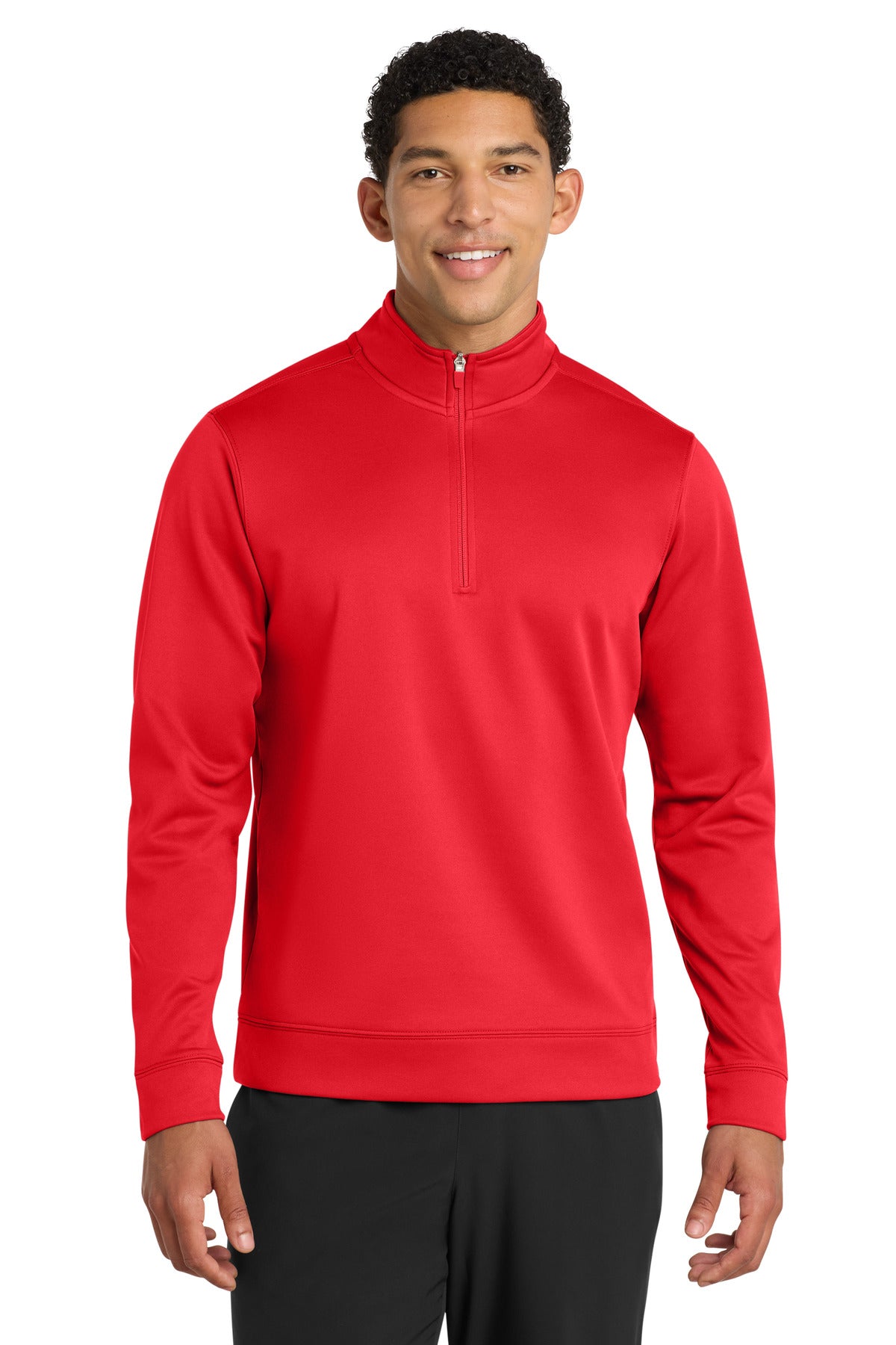 Port & Co Performance Fleece 1/4-Zip Pullover Sweatshirt. PC590Q - Red