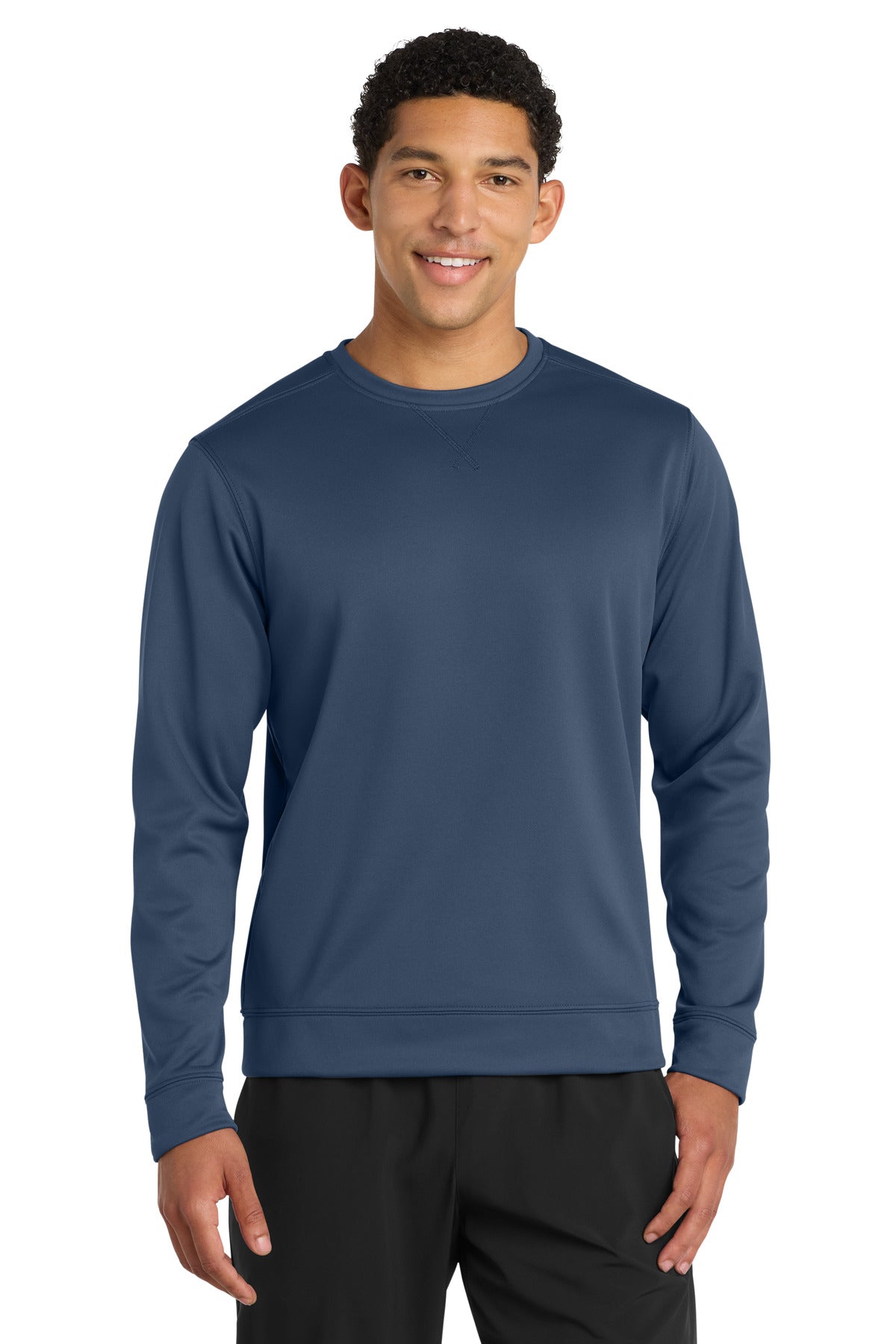 Port & Co Performance Fleece Crewneck Sweatshirt. PC590 - Deep Navy