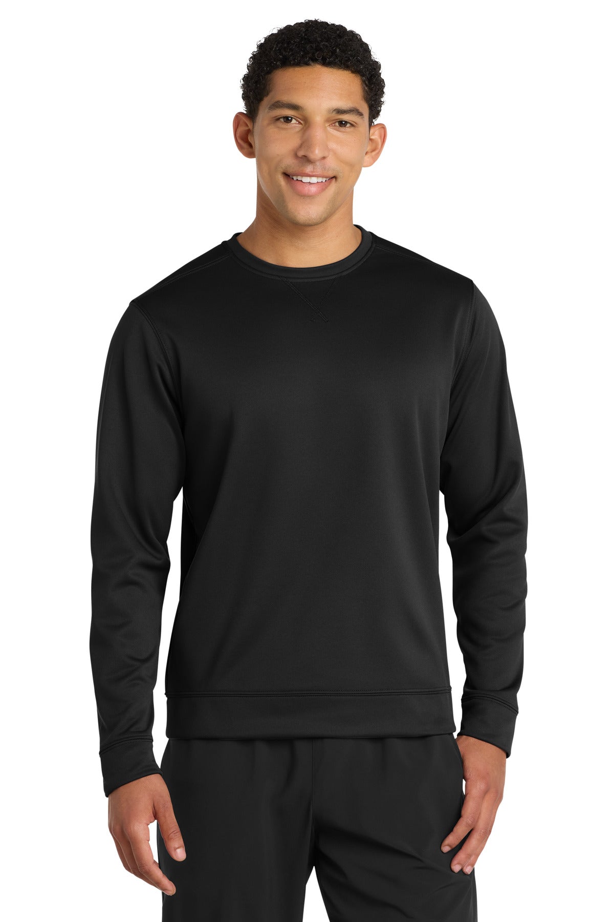 Port & Co Performance Fleece Crewneck Sweatshirt. PC590 - Jet Black