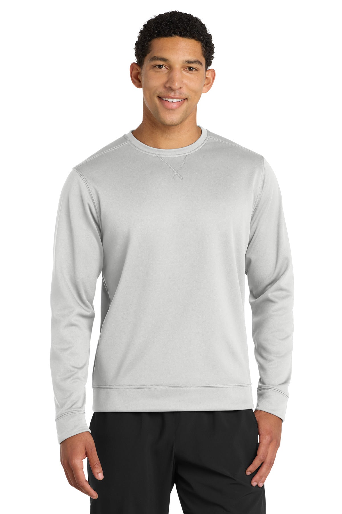 Port & Co Performance Fleece Crewneck Sweatshirt. PC590 - Silver