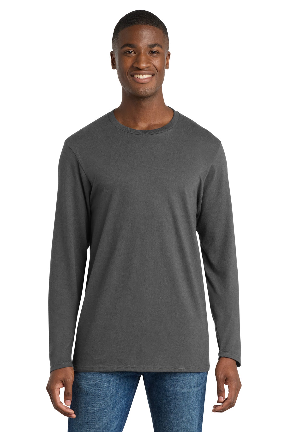 Port & Co Long Sleeve Bouncer Tee PC600LS - Coal Grey