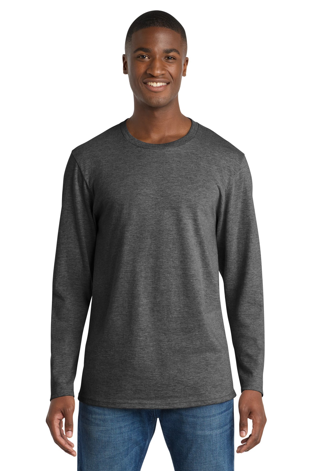 Port & Co Long Sleeve Bouncer Tee PC600LS - Dark Heather Grey