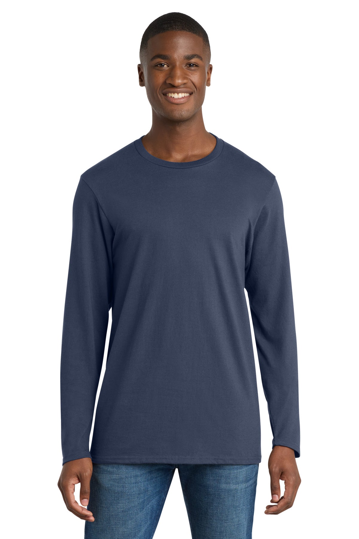 Port & Co Long Sleeve Bouncer Tee PC600LS - Navy Blue