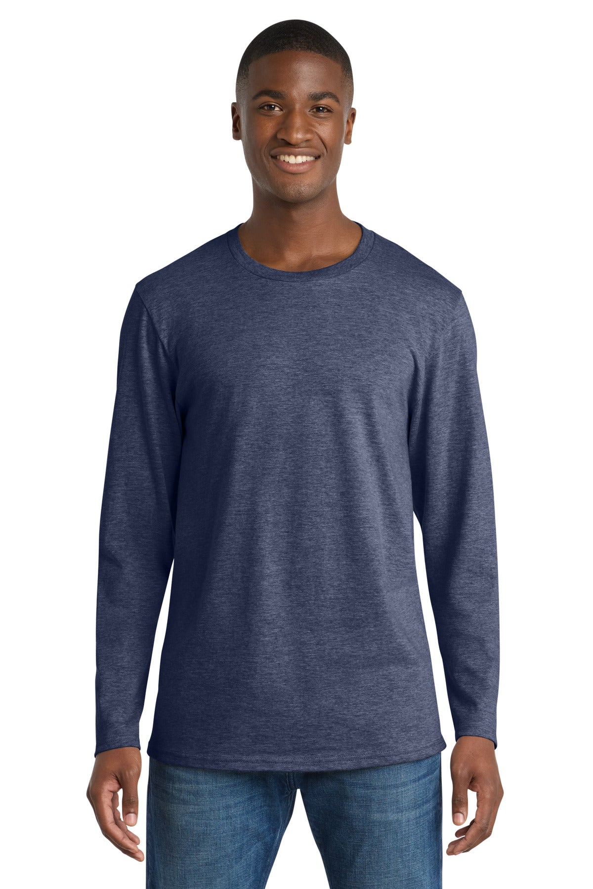 Port & Co Long Sleeve Bouncer Tee PC600LS - Team Navy Heather