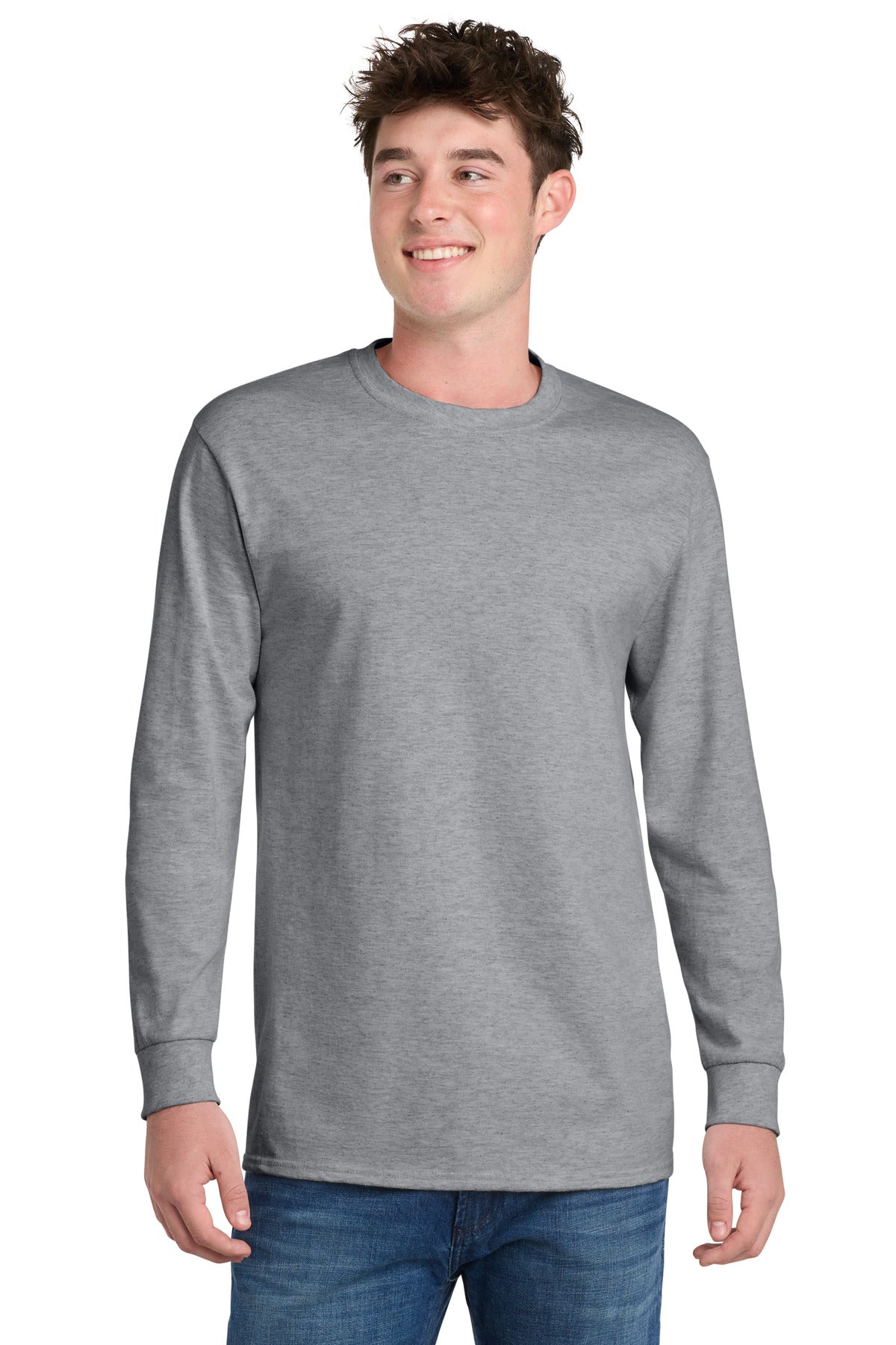 Port & Co Tall Long Sleeve Essential Tee. PC61LST - Athletic Heather