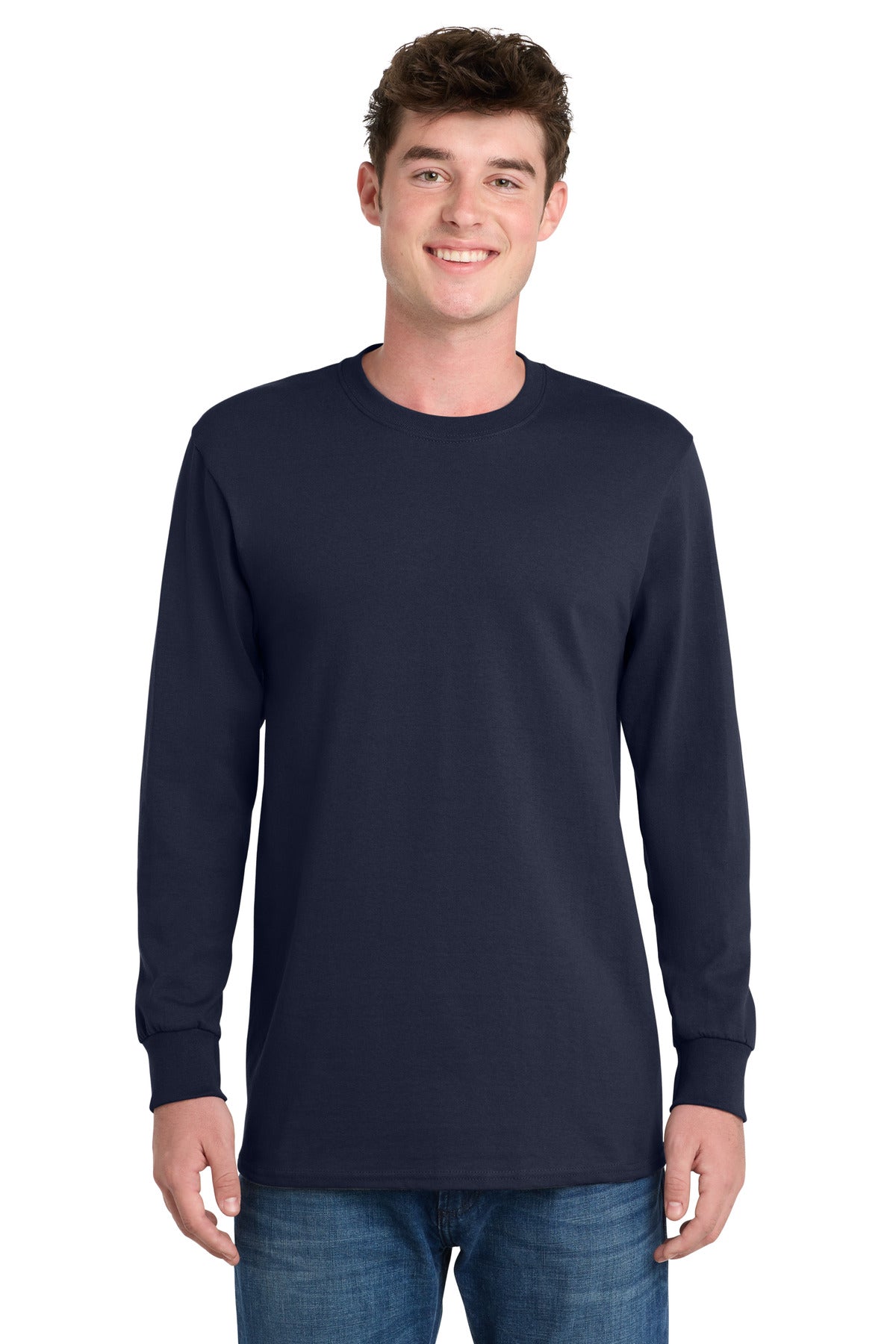 Port & Co Tall Long Sleeve Essential Tee. PC61LST - Deep Navy