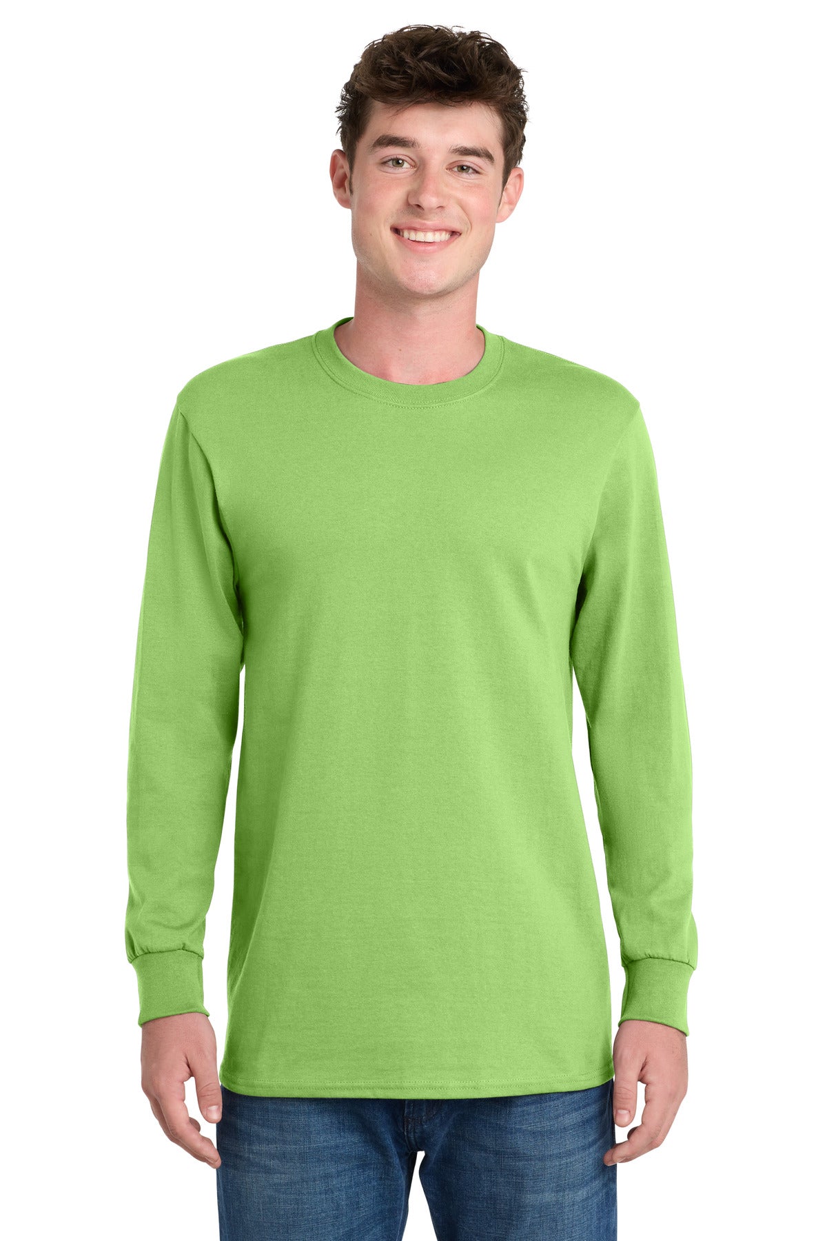 Port & Co Tall Long Sleeve Essential Tee. PC61LST - Lime