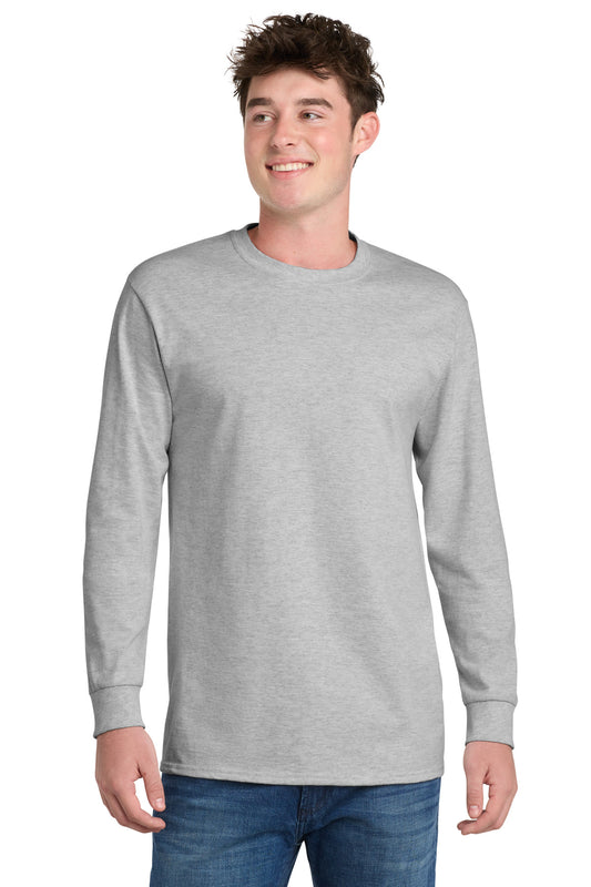 Port & Co Long Sleeve Essential Tee. PC61LS - Ash