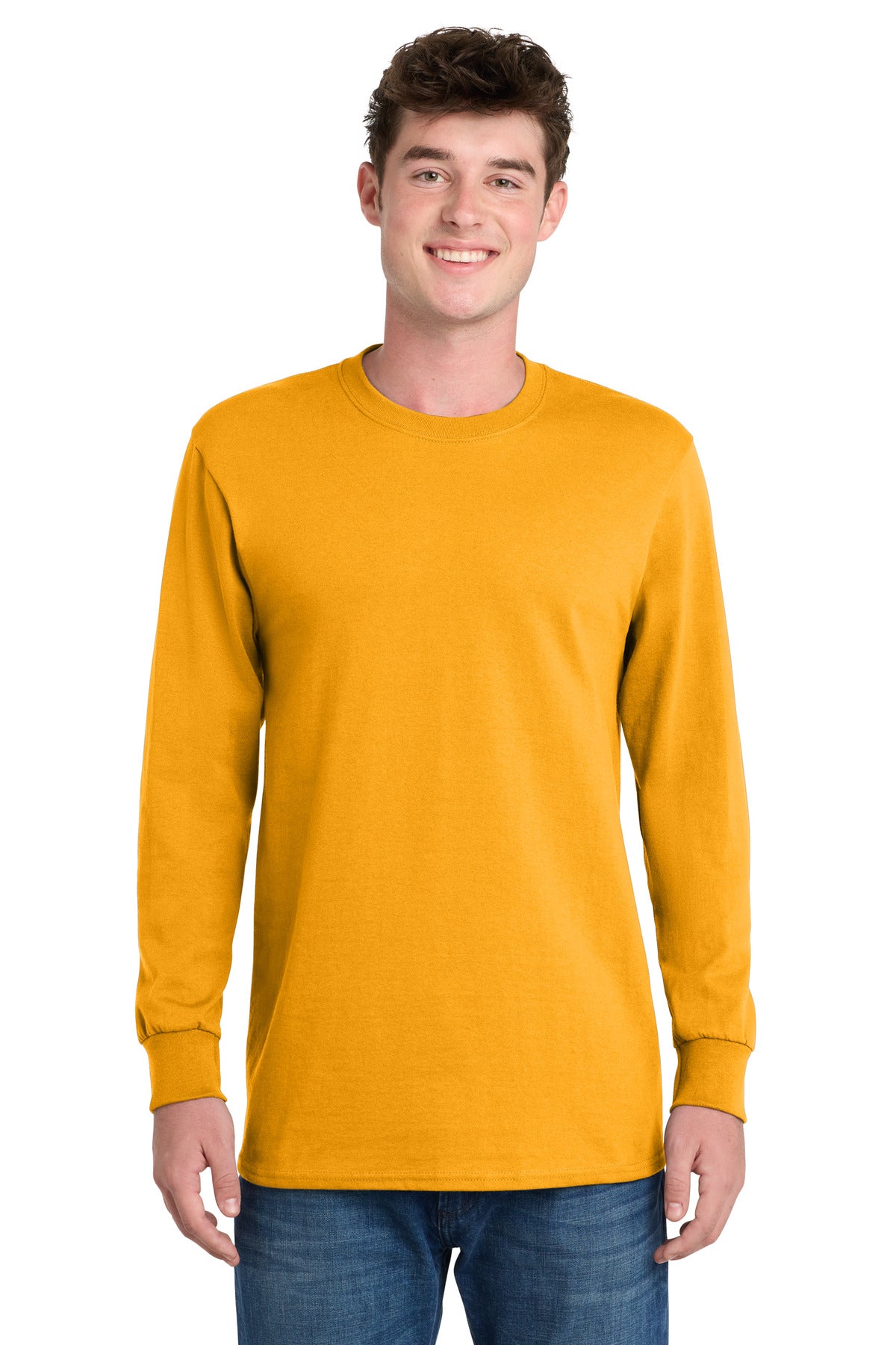 Port & Co Long Sleeve Essential Tee. PC61LS - Gold
