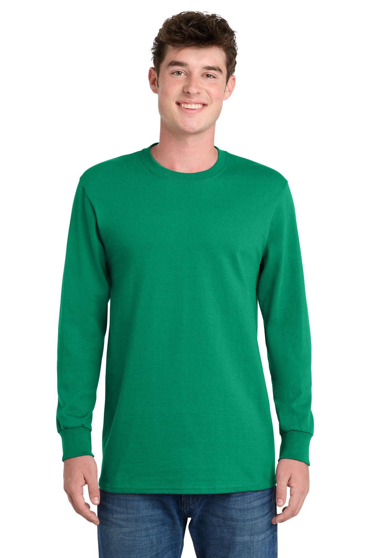 Port & Co Long Sleeve Essential Tee. PC61LS - Kelly