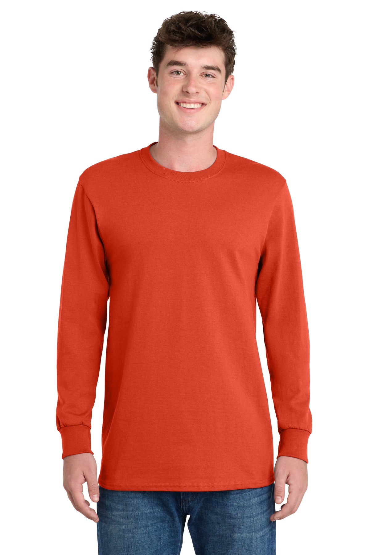 Port & Co Long Sleeve Essential Tee. PC61LS - Orange
