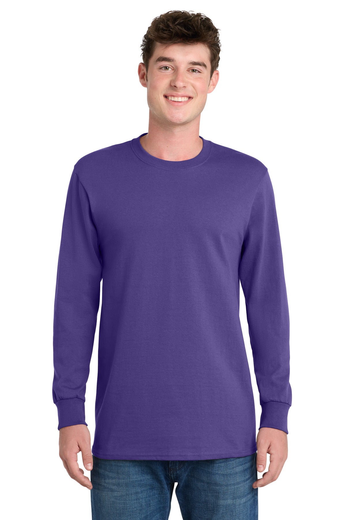 Port & Co Long Sleeve Essential Tee. PC61LS - Purple