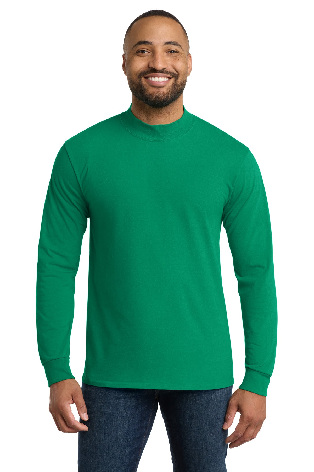 Port & Co Essential Mock Turtleneck.  PC61M - Kelly