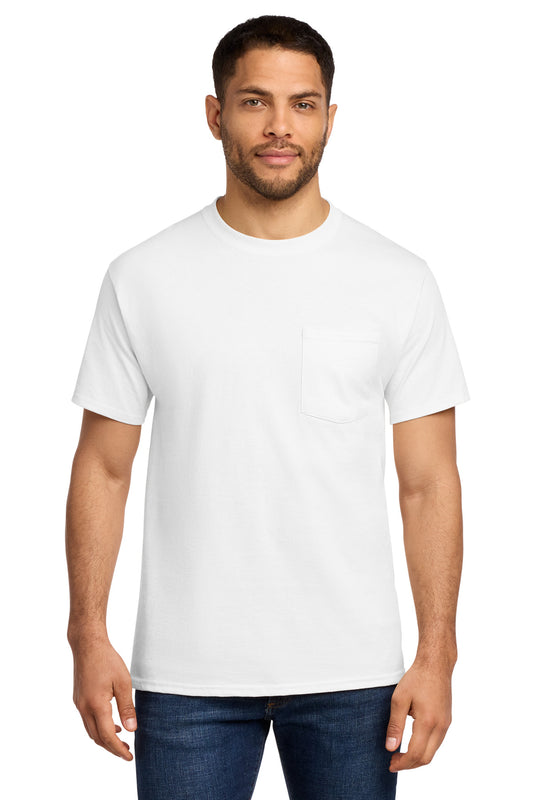 Port & Co Tall Essential Pocket Tee. PC61PT - White