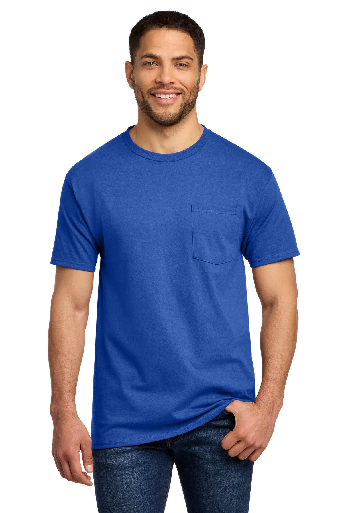 Port & Co Essential Pocket Tee. PC61P - Royal