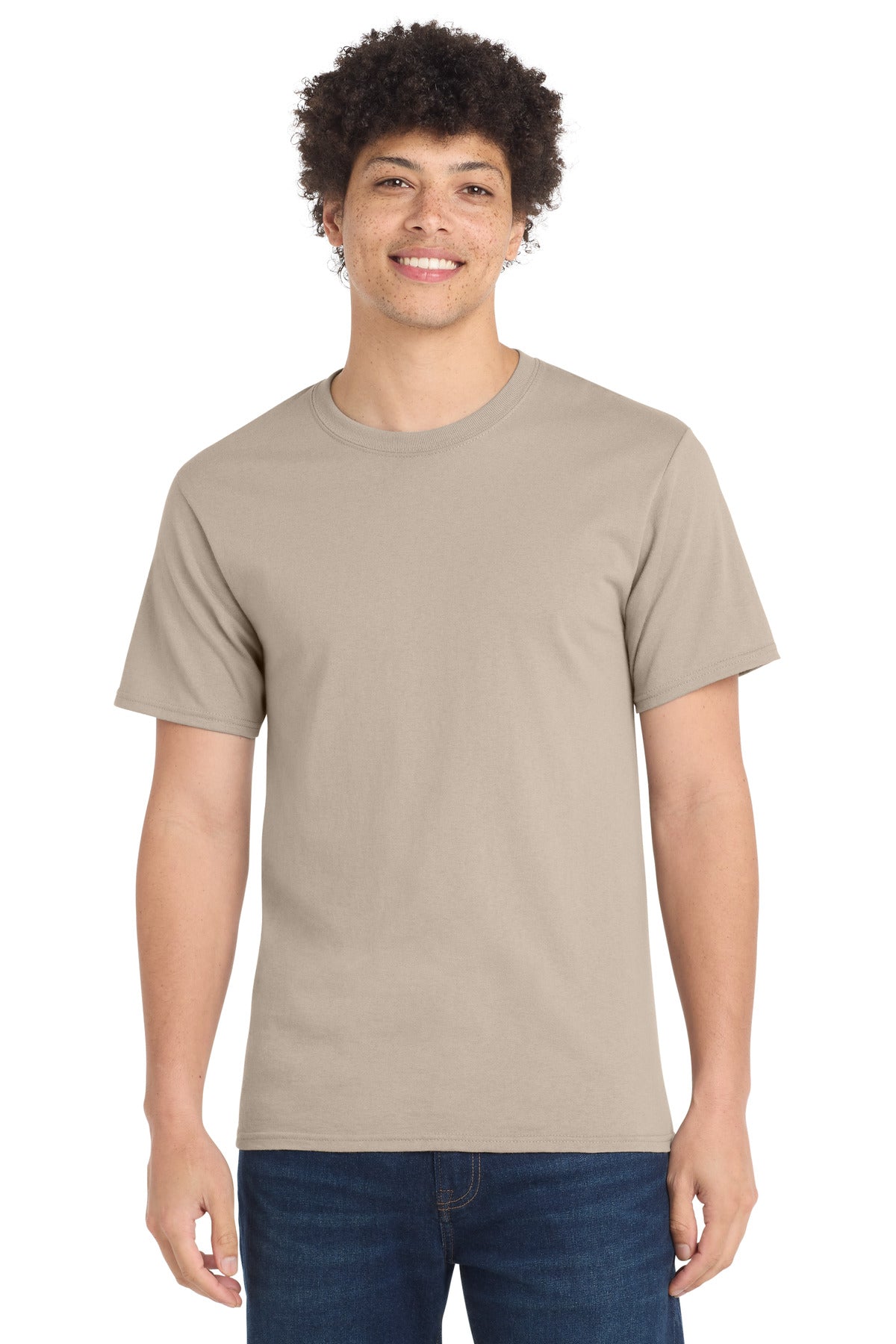 Port & Co Essential Tee. PC61 - Light Sand