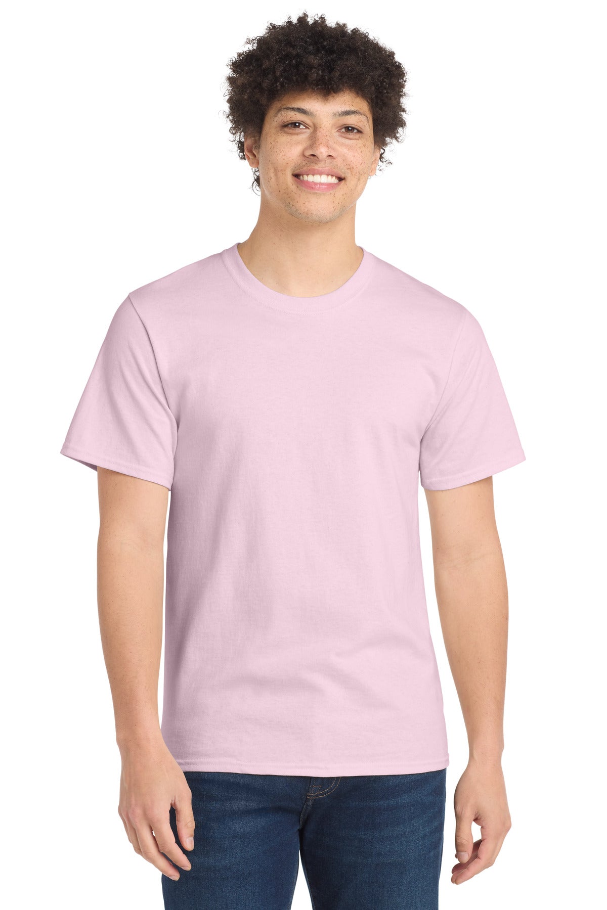 Port & Co Essential Tee. PC61 - Pale Pink