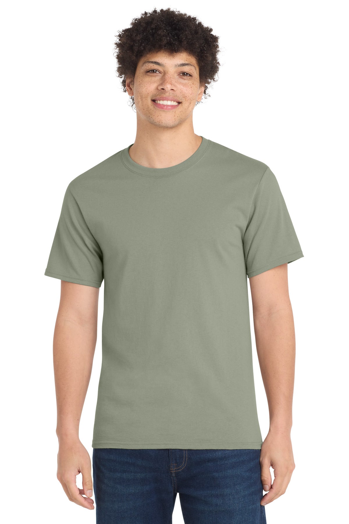 Port & Co Essential Tee. PC61 - Stonewashed Green