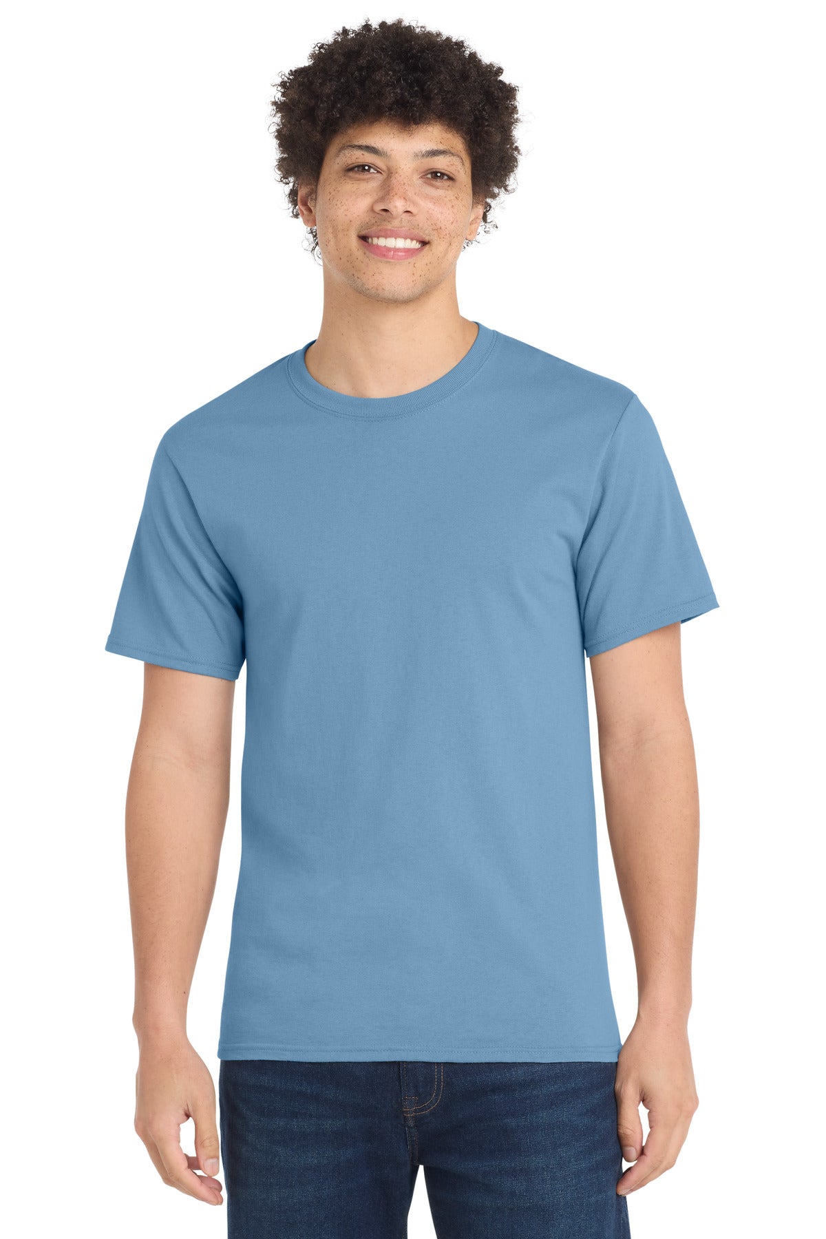 Port & Co Essential Tee. PC61 - Tundra Blue