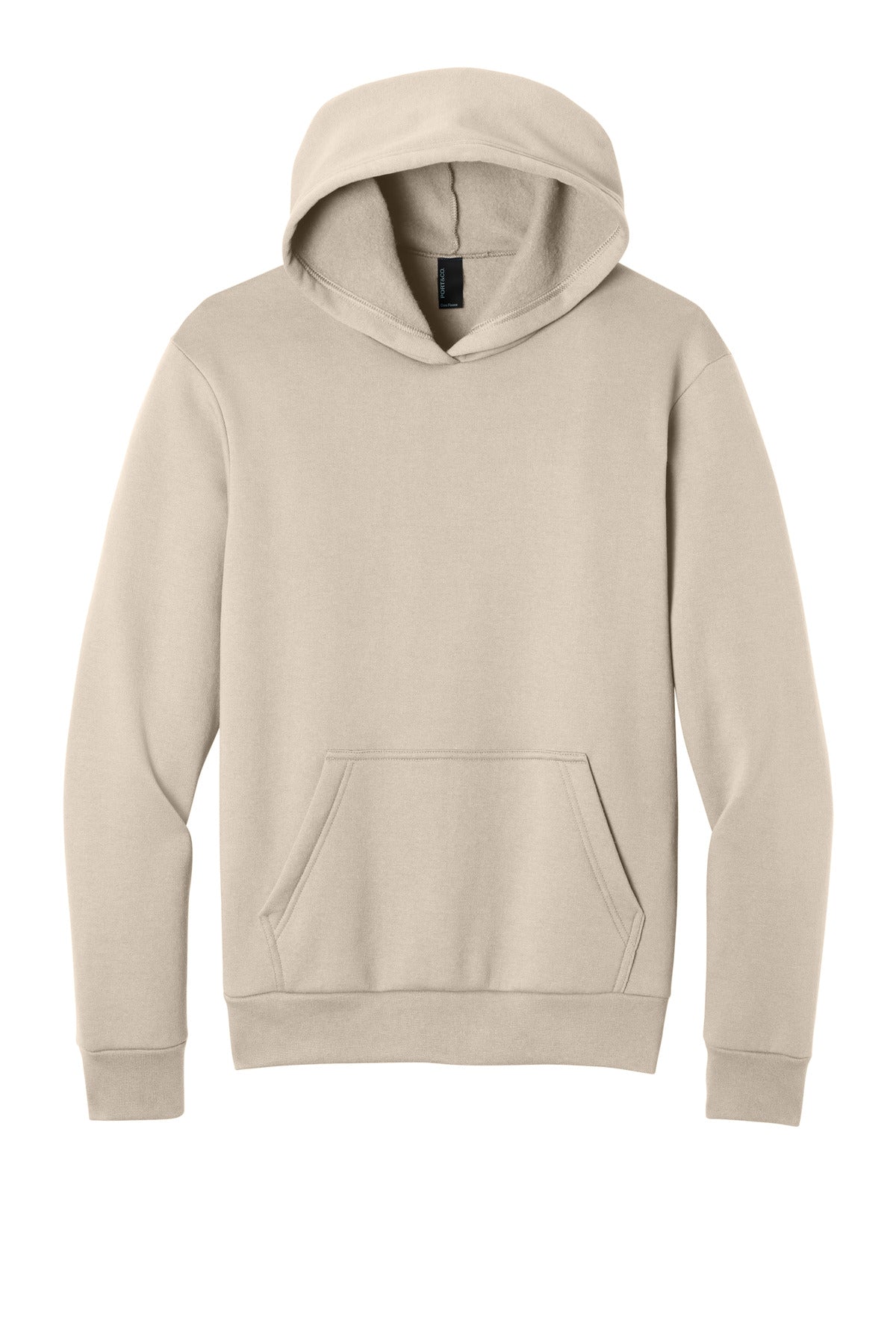 Port & Co Easy Fleece Pullover Hooded Sweatshirt PC68H - Light Sand