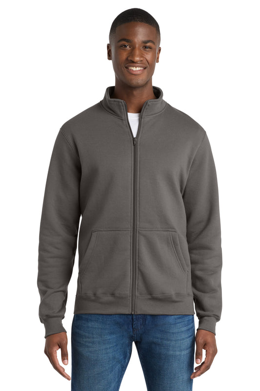 Port & Co Core Fleece Cadet Full-Zip Sweatshirt PC78FZ - Charcoal