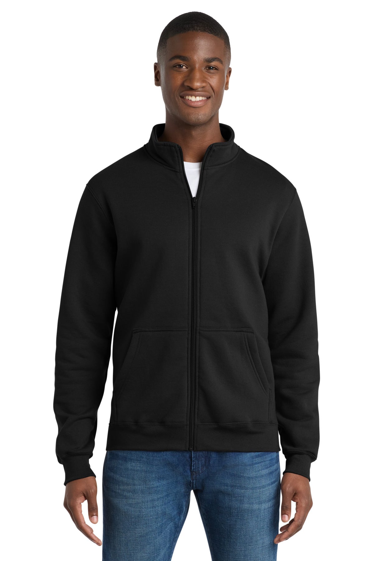 Port & Co Core Fleece Cadet Full-Zip Sweatshirt PC78FZ - Jet Black