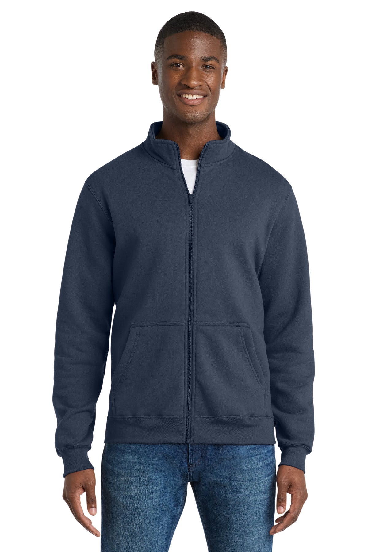 Port & Co Core Fleece Cadet Full-Zip Sweatshirt PC78FZ - Navy