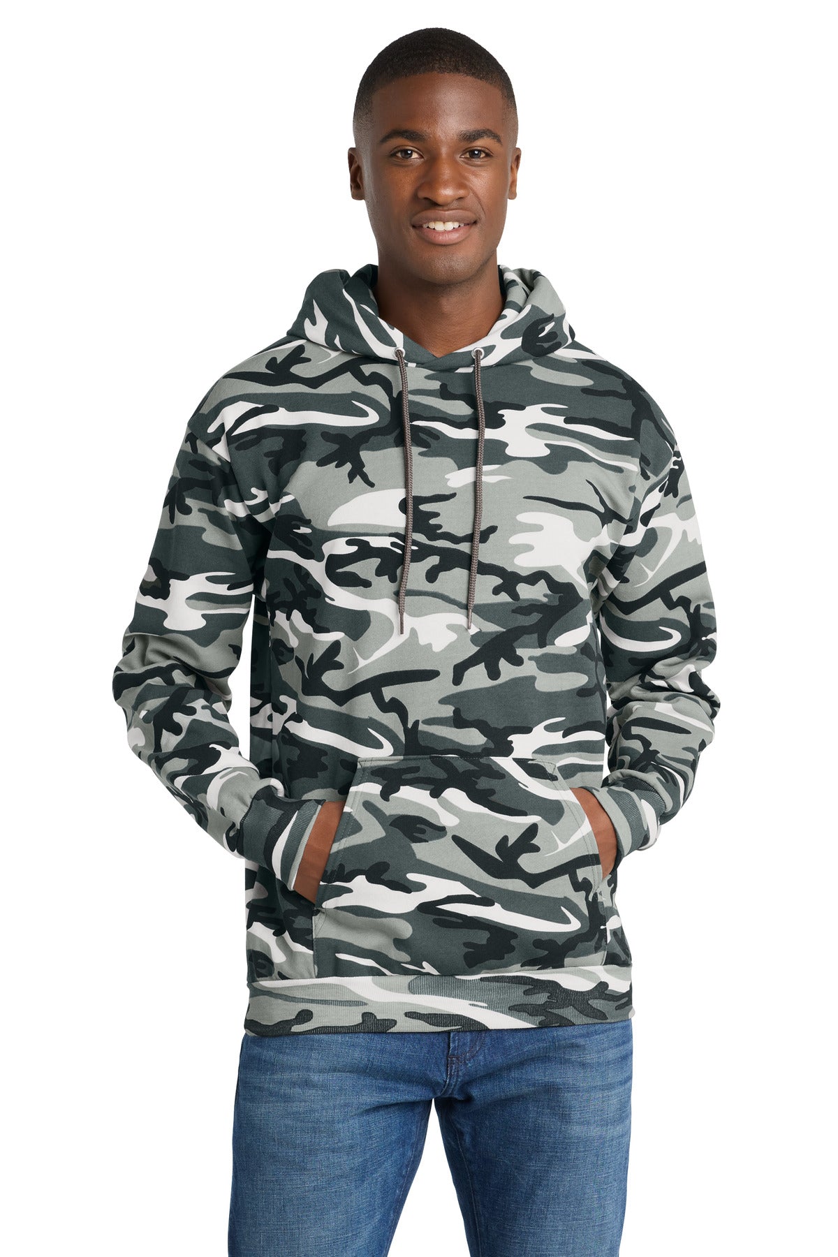Port & Co Core Fleece Camo Pullover Hooded Sweatshirt. PC78HC - Winter Camo
