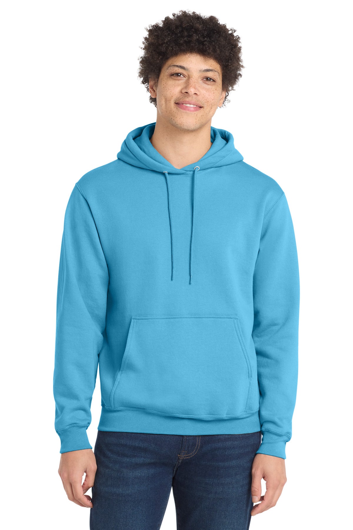 Port & Co Core Fleece Pullover Hooded Sweatshirt. PC78H - Aquatic Blue