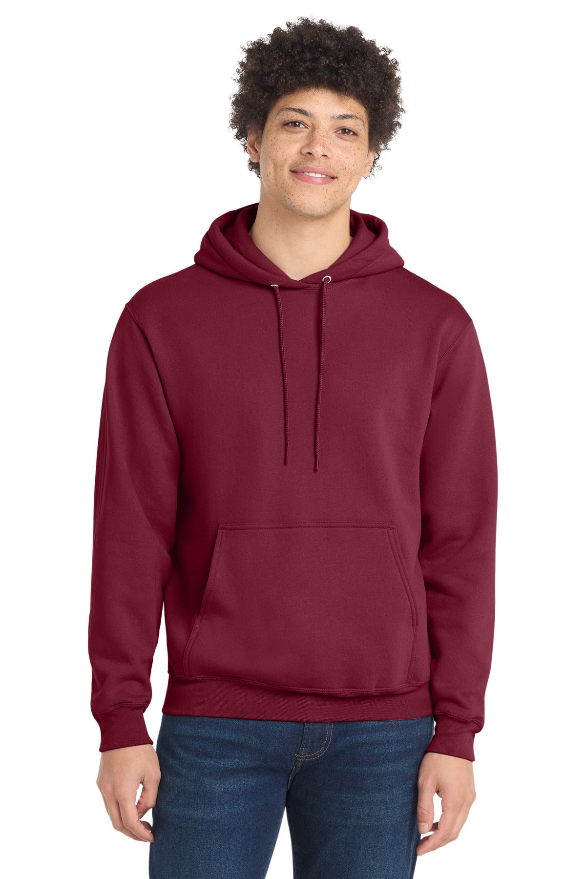 Port & Co Core Fleece Pullover Hooded Sweatshirt. PC78H - Cardinal