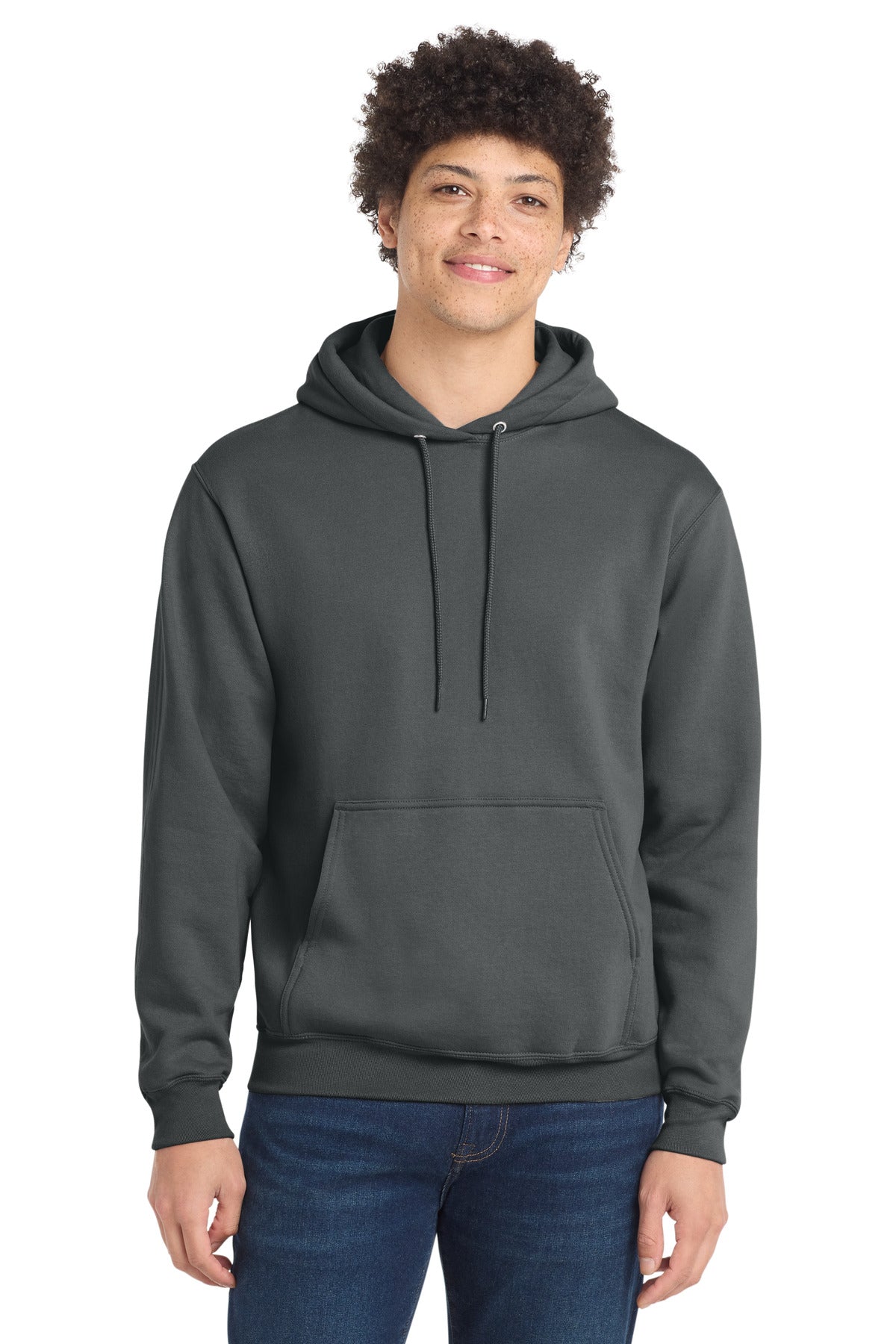 Port & Co Core Fleece Pullover Hooded Sweatshirt. PC78H - Charcoal