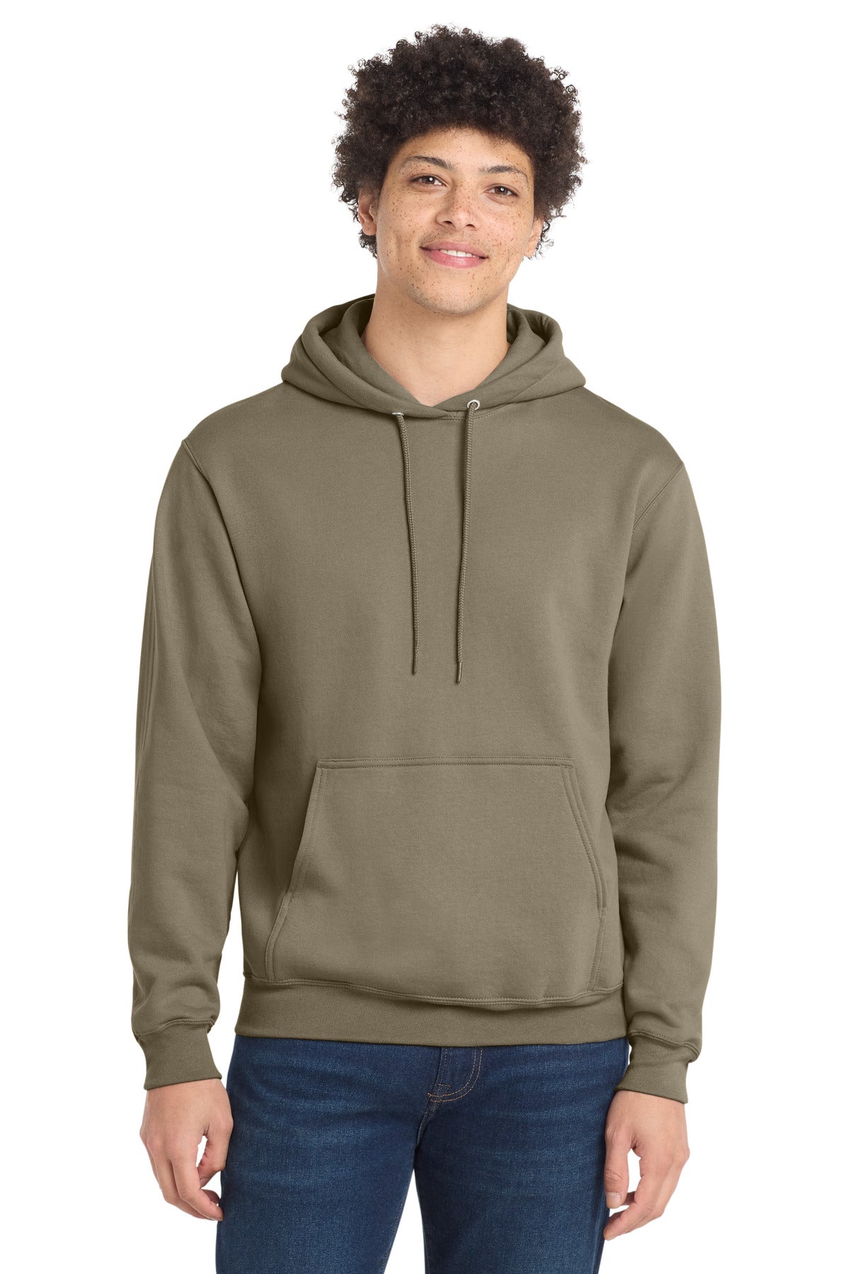 Port & Co Core Fleece Pullover Hooded Sweatshirt. PC78H - Coyote Brown